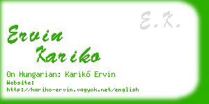 ervin kariko business card
